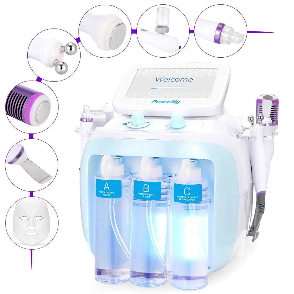 7 in 1 Hydrofacial Therapy Machine R-F Skin Rejuvenation LED Mask