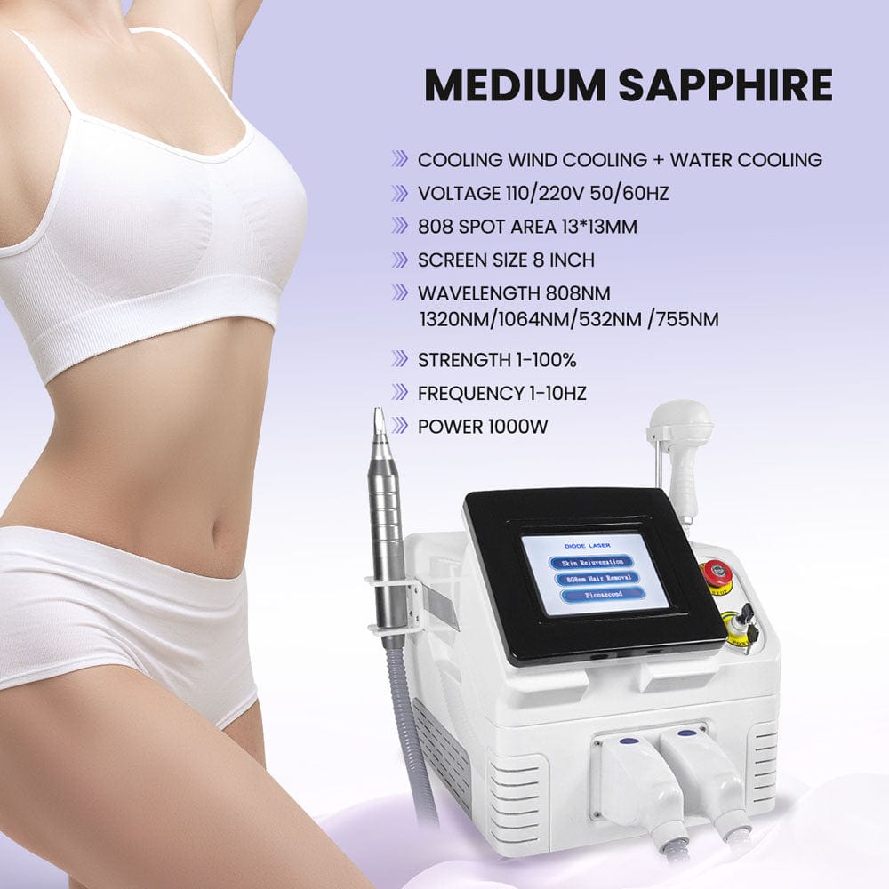 2IN1 755NM Picosend Tattoo Removal 808NM Diode Laser Hair Removal Equipment