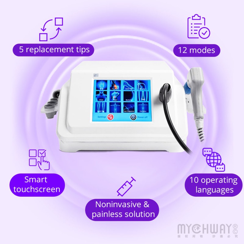 Shockwave Therapy Device - 5 Heads for Muscle Pain & Tissue Recovery