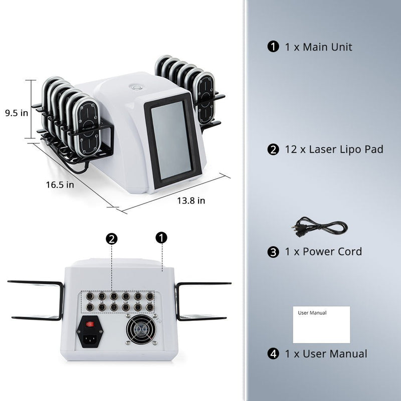 160mW 12 - Pad Laser Lipo Body Contouring System For Pro Use - myChway UK