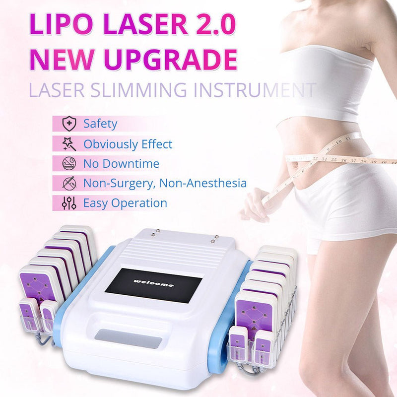 160mw LLLT LED Laser Machine 2.0 Weight Loss Fat Burning Removal 12 Big+4 Small Pads - myChway UK