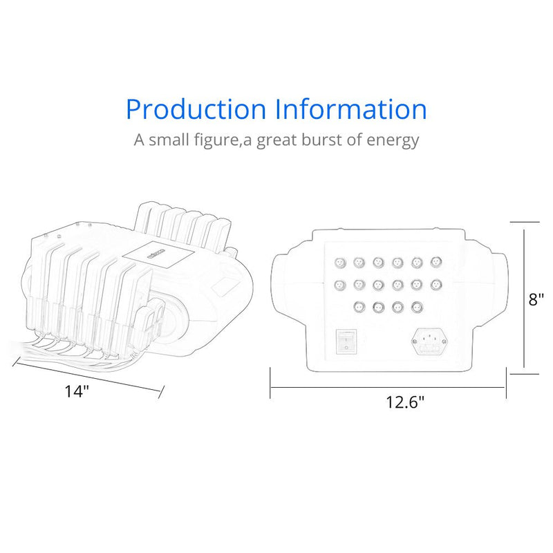 160mw LLLT LED Laser Machine 2.0 Weight Loss Fat Burning Removal 12 Big+4 Small Pads - myChway UK