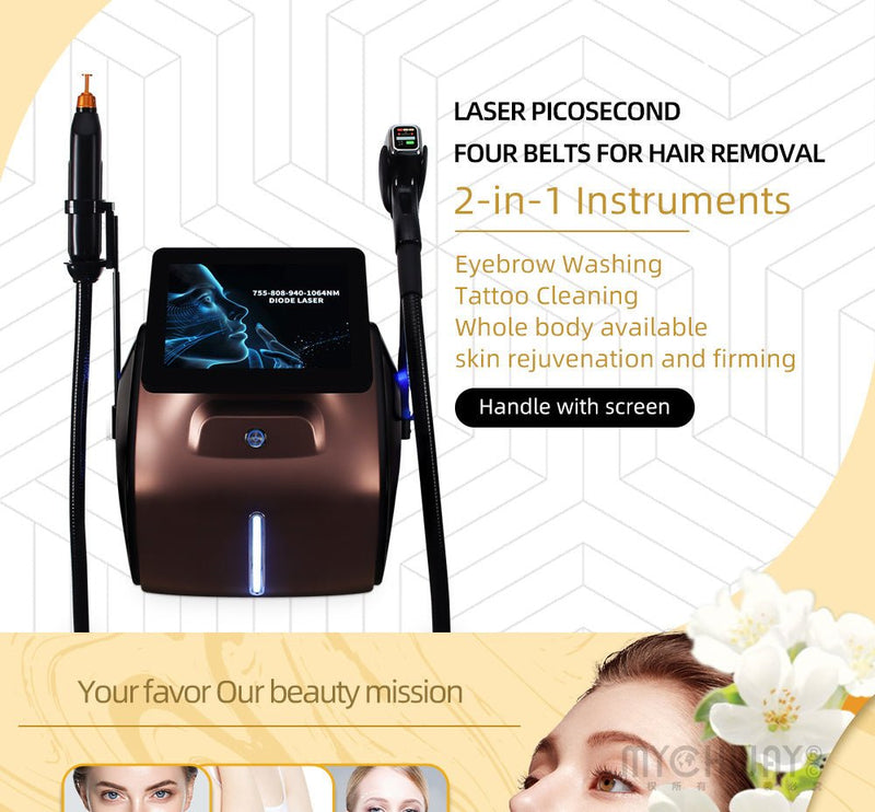 2 In 1 Diode Laser Hair Removal Machine Picosecond Tattoo Removal Instrument - myChway UK
