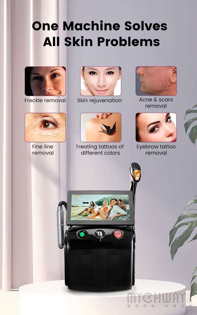 2 In 1 High - Power Pico Laser Diode Laser Machine For Tattoo Hair Spots Removal - myChway UK