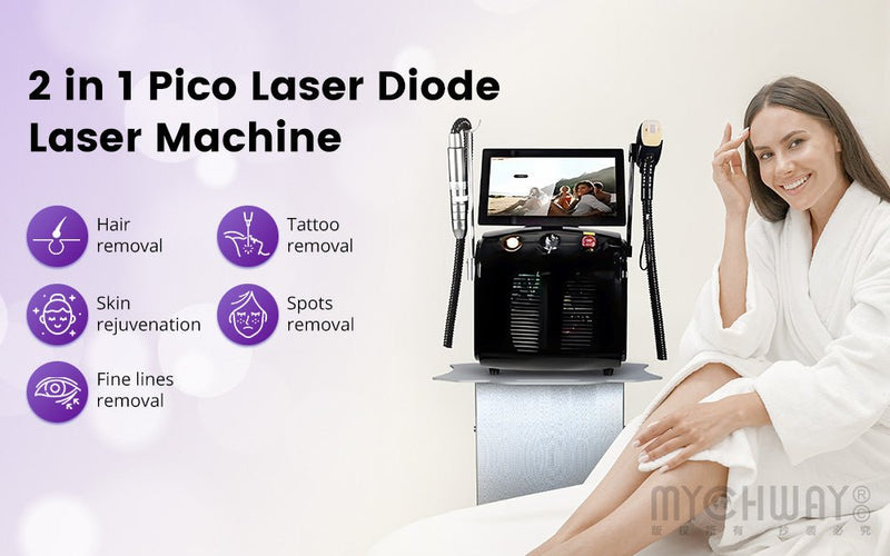 2 In 1 High - Power Pico Laser Diode Laser Machine For Tattoo Hair Spots Removal - myChway UK