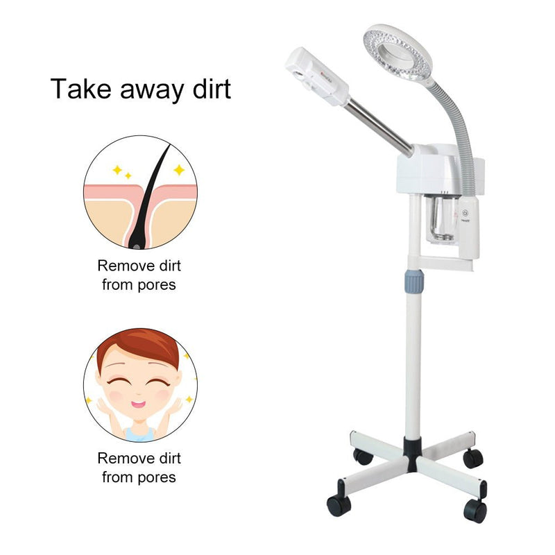 2 In 1 Pro Facial Steamer + 5x Magnifying Lamp Ozone Salon Spa Beauty Equipment - myChway UK