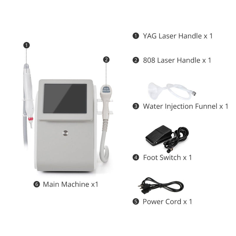 2 In1 DPT 808nm Diode Hair Removal YAG Laser Tattoo Removal Machine - myChway UK