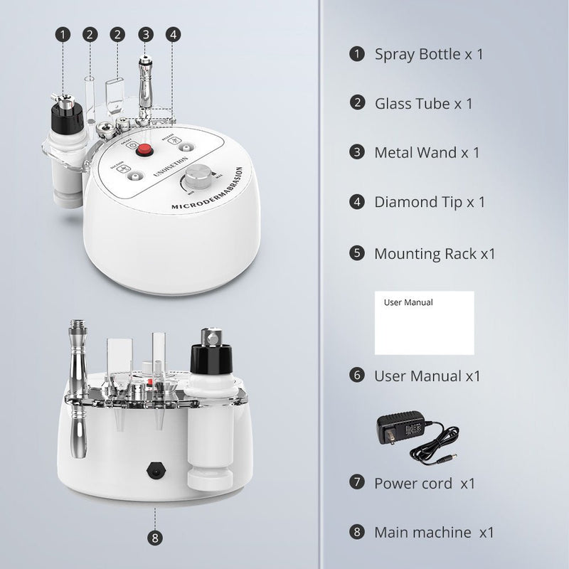 3 In 1 Diamond Microdermabrasion Machine For Exfoliation, Cleansing, Hydration - myChway UK