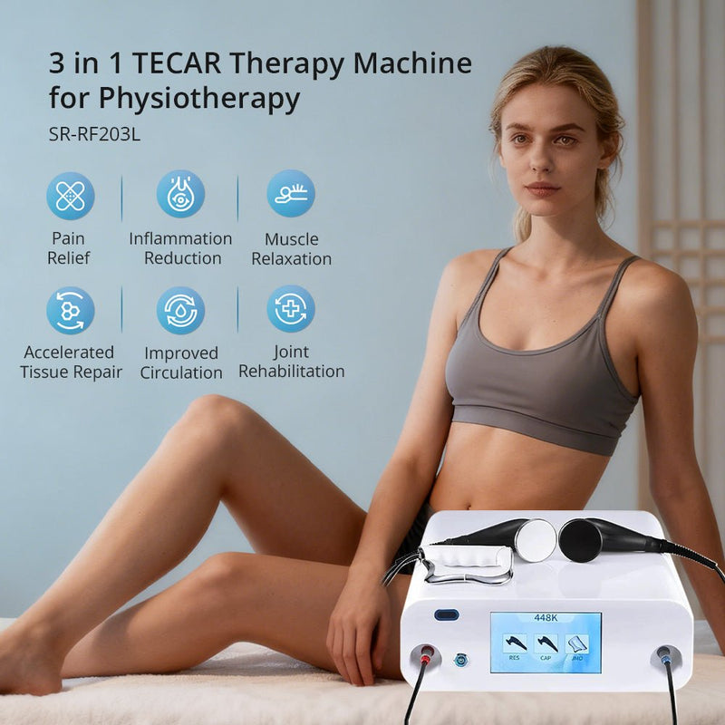 3 In 1 TECAR Therapy Machine With 448k CET RET Probes For Physiotherapy - myChway UK