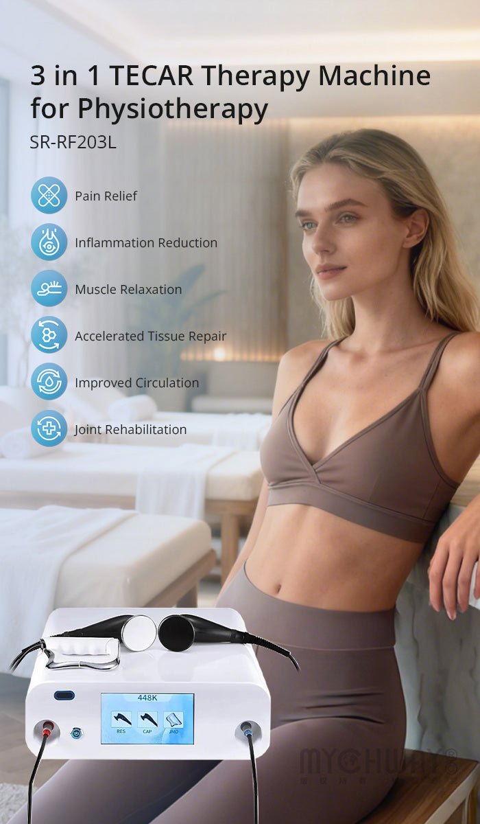 3 In 1 TECAR Therapy Machine With 448k CET RET Probes For Physiotherapy - myChway UK