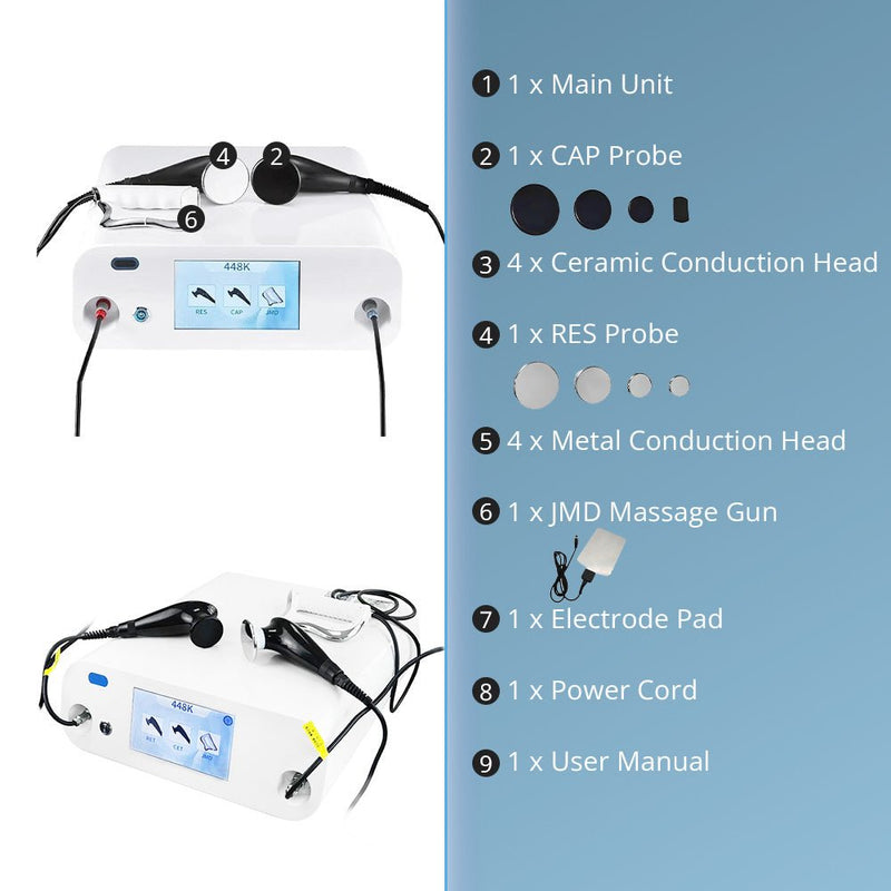 3 In 1 TECAR Therapy Machine With 448k CET RET Probes For Physiotherapy - myChway UK