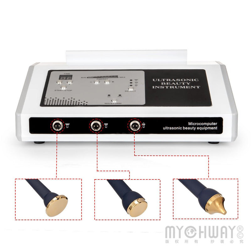 3 Probes Ultrasonic Beauty Instrument Body Massage Face Lift Eyes Skin Care - myChway UK