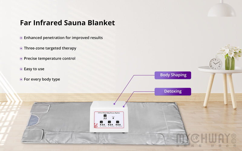 3 Zones Infrared Sauna Blanket Body Shape Detox Machine - myChway UK
