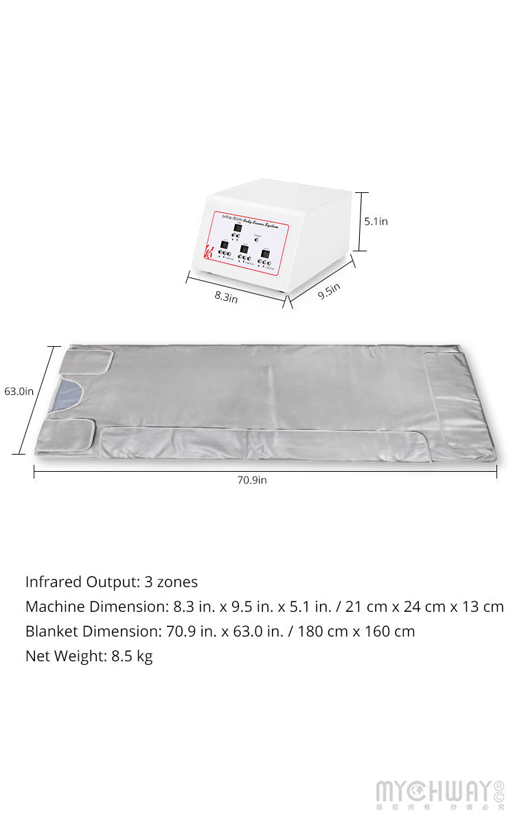 3 Zones Infrared Sauna Blanket Body Shape Detox Machine - myChway UK