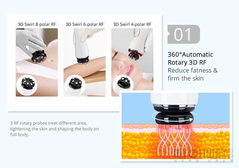 3D Rotating RF 40K Cavitation Vacuum Cold Photon Microcurrent Slimming Machine - myChway UK
