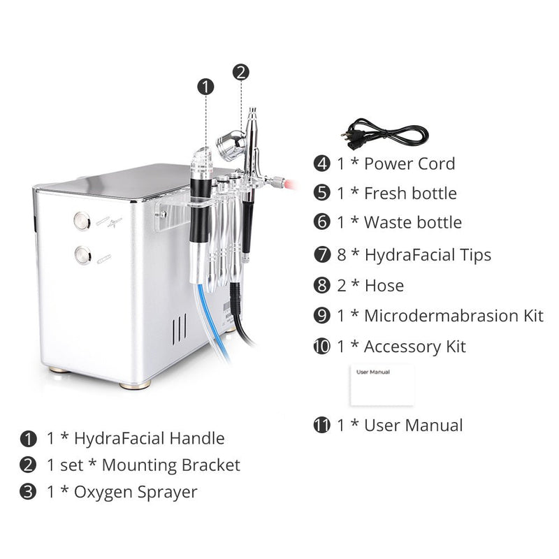 3in1 Hydro Microdermabrasion Machine For Skin Rejuvenation Cleansing Exfoliation - myChway UK