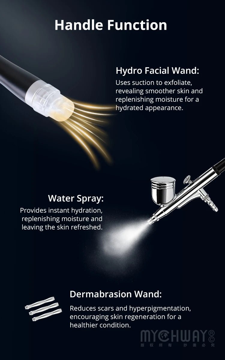 3in1 Hydro Microdermabrasion Machine For Skin Rejuvenation Cleansing Exfoliation - myChway UK