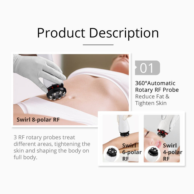 5-in-1 New 360° Automatic Rotary RF Ultrasonic Cavitation Vacuum Body Sculpting Machine - myChway UK