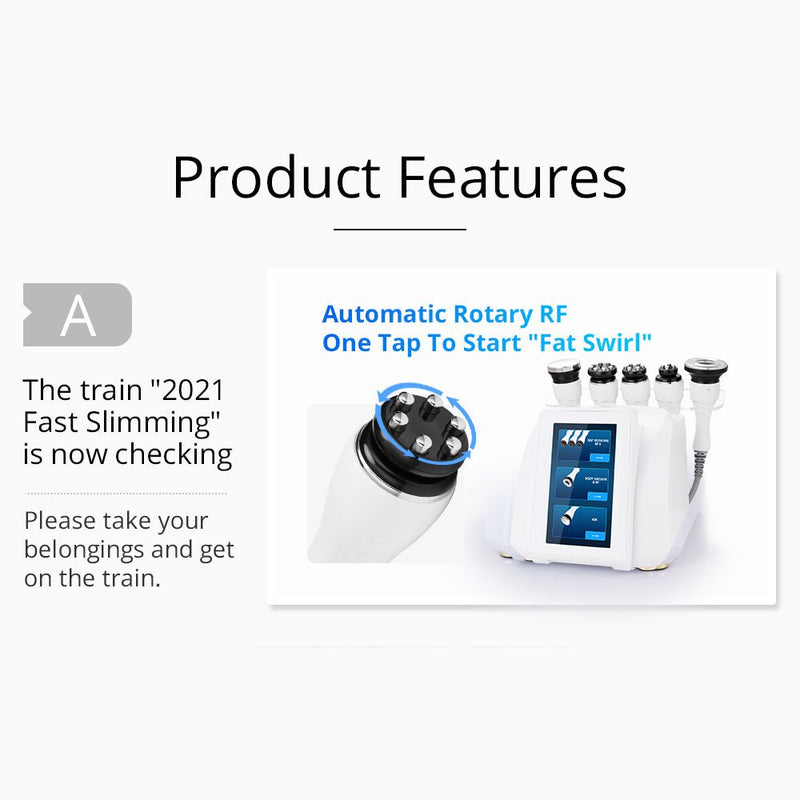 5-in-1 New 360° Automatic Rotary RF Ultrasonic Cavitation Vacuum Body Sculpting Machine - myChway UK