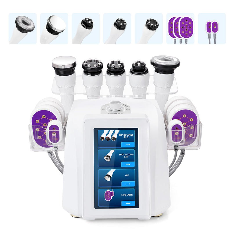 6-In-1 360° Rotary RF Ultrasonic Cavitation Vacuum Weight Loss Slimming Machine - myChway UK