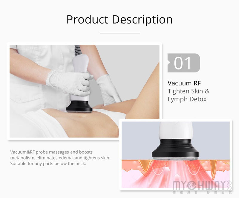 6-In-1 360° Rotary RF Ultrasonic Cavitation Vacuum Weight Loss Slimming Machine - myChway UK