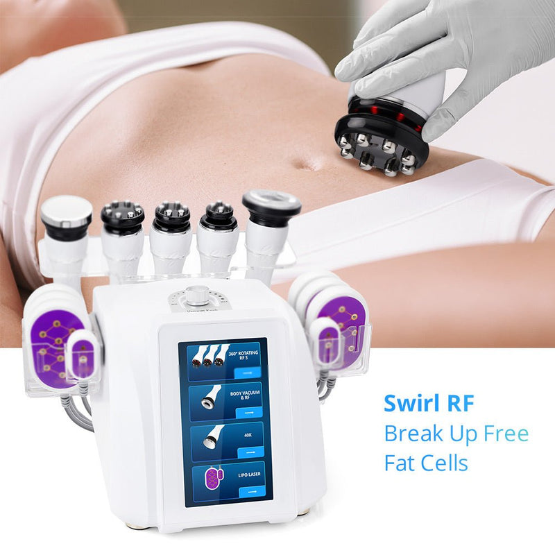 6-In-1 360° Rotary RF Ultrasonic Cavitation Vacuum Weight Loss Slimming Machine - myChway UK