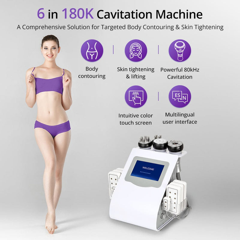 6 In 1 80k Cavitation Machine With Vacuum Radiofrequency For Body Contouring - myChway UK