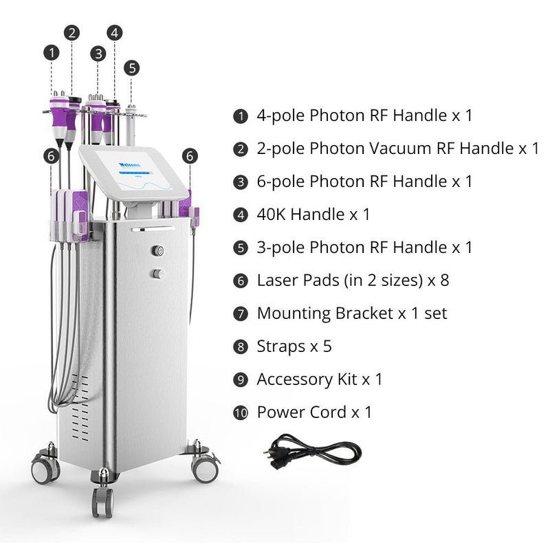 6 In 1 Stand Cavitation Vacuum RF Photon Body Slimming Beauty Salon Machine - myChway UK