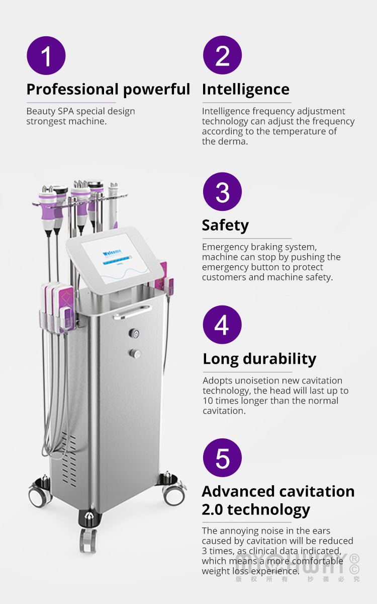 6 In 1 Stand Cavitation Vacuum RF Photon Body Slimming Beauty Salon Machine - myChway UK