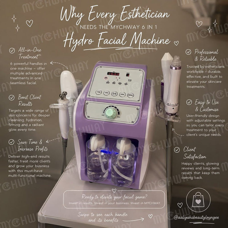 6-in1 Hydrodermabrasion Machine for Home and Salons Use Skin Rejuvenation - myChway UK