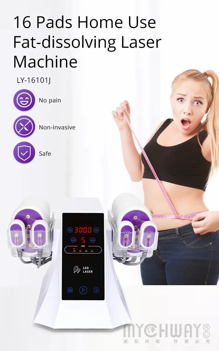 635NM 650NM LED Laser 5MW Laser Lipo 12 Big 4 Small Pads Slimming Machine - myChway UK