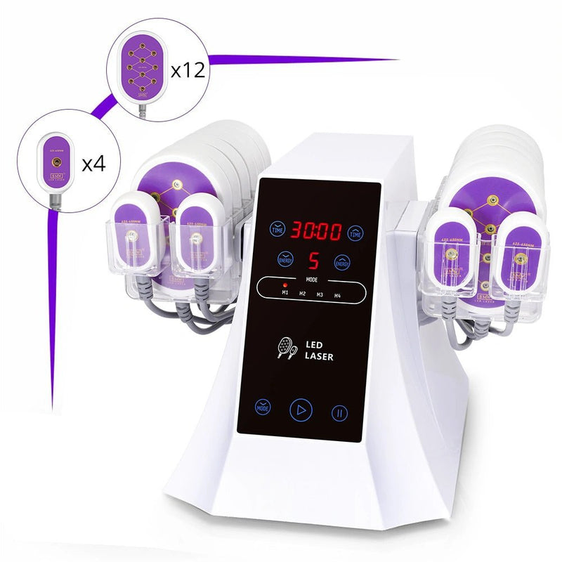 635NM 650NM LED Laser 5MW Laser Lipo 12 Big 4 Small Pads Slimming Machine - myChway UK