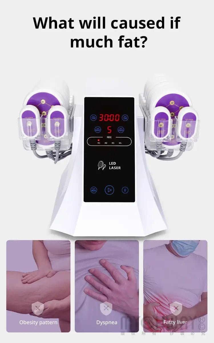 635NM 650NM LED Laser 5MW Laser Lipo 12 Big 4 Small Pads Slimming Machine - myChway UK
