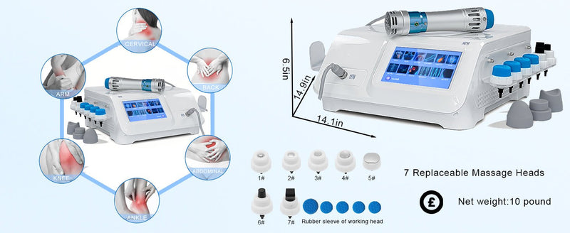 7 Heads Shockwave Therapy Machine for Pain Relief Deep Relaxation - myChway UK
