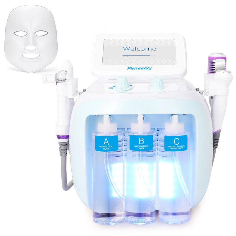 7 in 1 Hydrofacial Therapy Machine R - F Skin Rejuvenation LED Mask - myChway UK