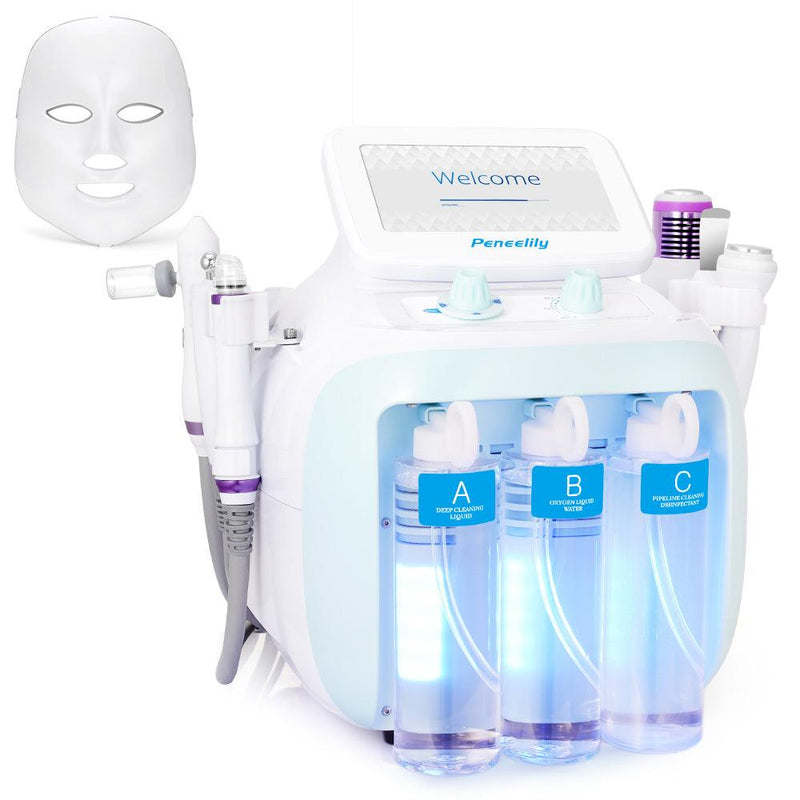 7 in 1 Hydrofacial Therapy Machine R - F Skin Rejuvenation LED Mask - myChway UK