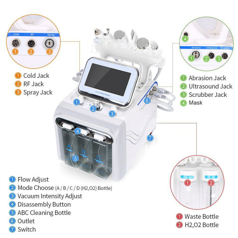 7in1 Hydra Water Facial Cleaner Aqua Peel Hydro Diamond Dermabrasion Spa Machine - myChway UK