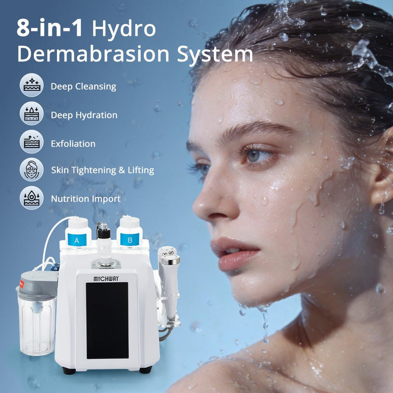 8 - in - 1 Hydro Dermabrasion (Aqua Peeling) Machine For Pro - Level Skin Rejuvenation - myChway UK