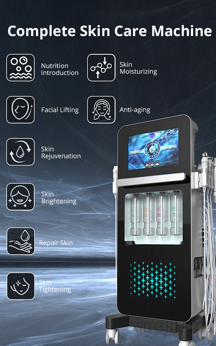 8 In 1 Hydro Dermabrasion EMS Ultrasonic Machine Facial Cleansing Lifting Device - myChway UK