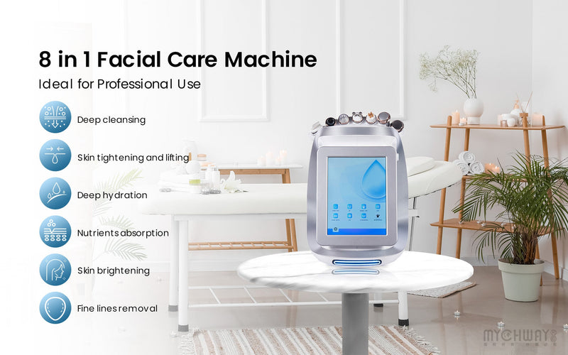 8 In 1 Smart Ice Blue Facial Care Machine For Cleansing, Hydration, Skin Lifting - myChway UK