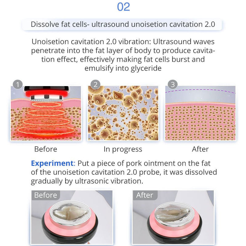 8 IN 1 Ultrasonic Cavitation Vacuum RF Microcurrent Body Slimming Laser Machine - myChway UK