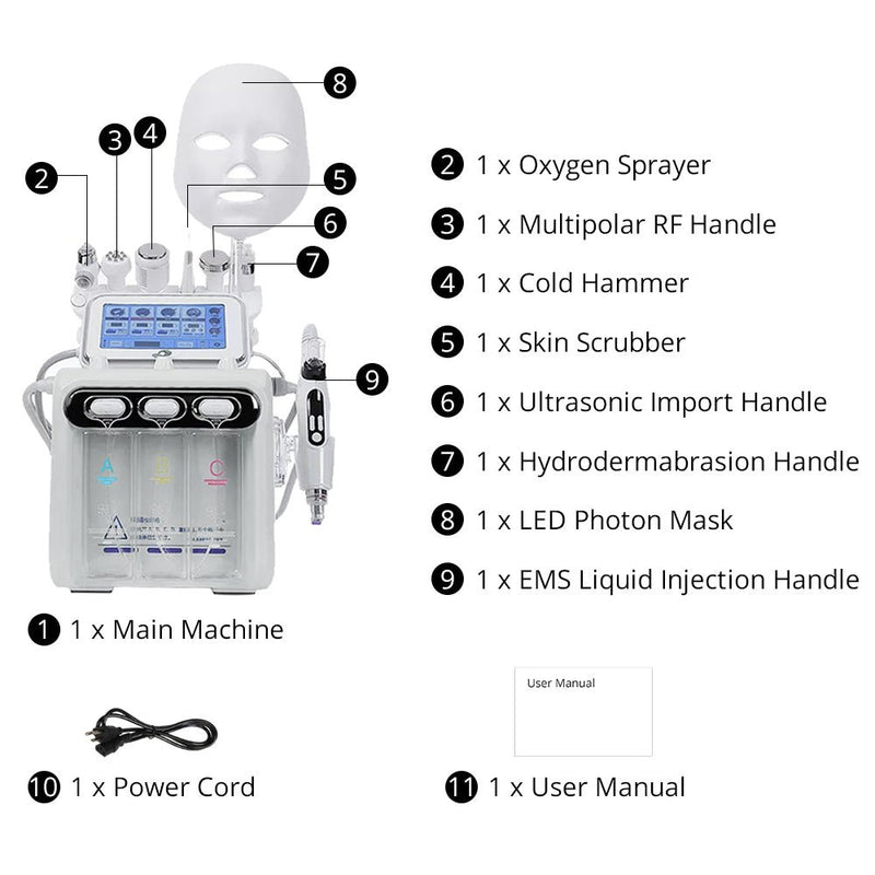 8In1 Professional HydroDermabrasion Machine For Cleansing Moisturizing Antiaging - myChway UK