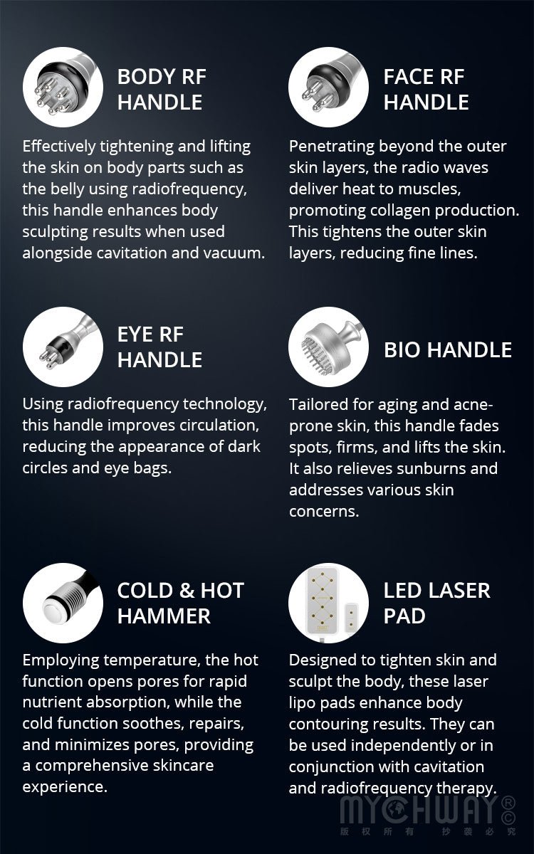 9 In 1 40K Cavitation Machine With RF Vacuum For Body Contouring & Facial Skin Care - myChway UK