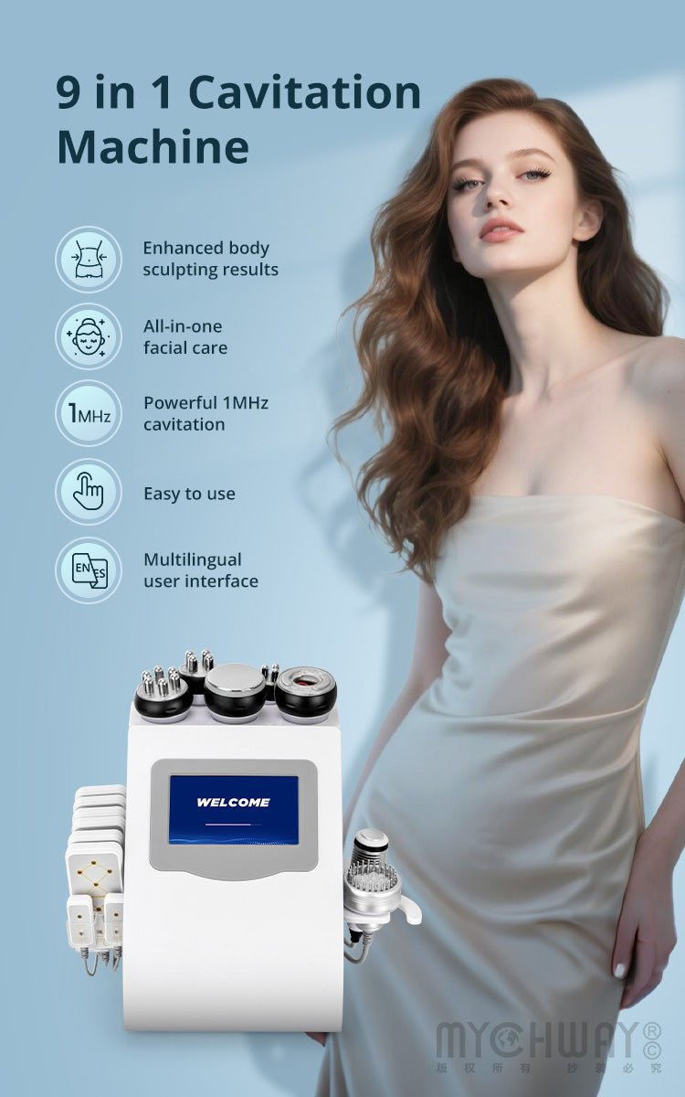 9 In 1 40K Cavitation Machine With RF Vacuum For Body Contouring & Facial Skin Care - myChway UK