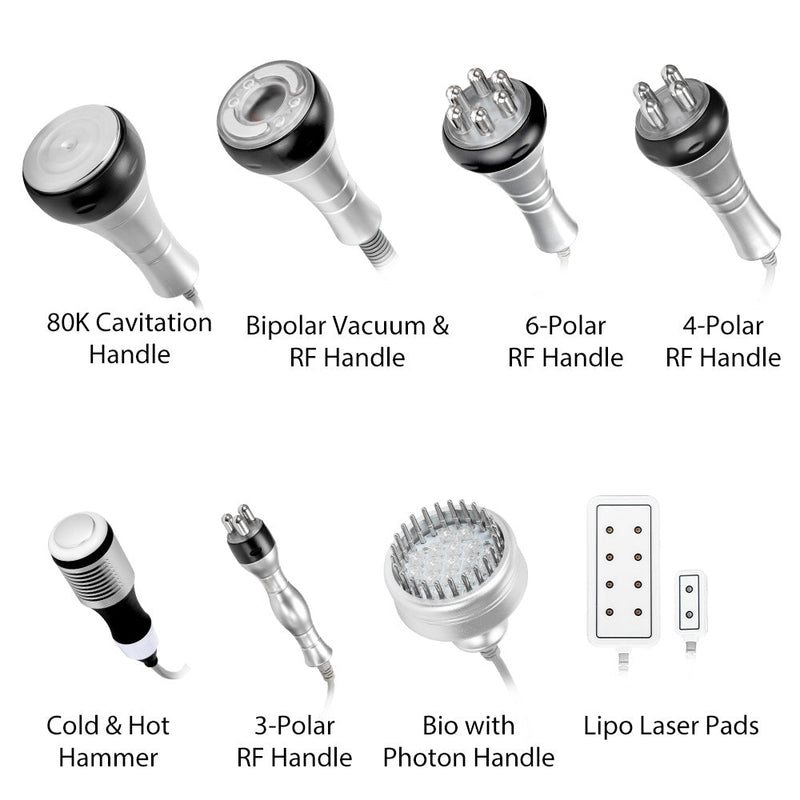 9 In 1 80k Cavitation Machine With RF Vacuum Laser Lipo Pads For Body Contouring - myChway UK