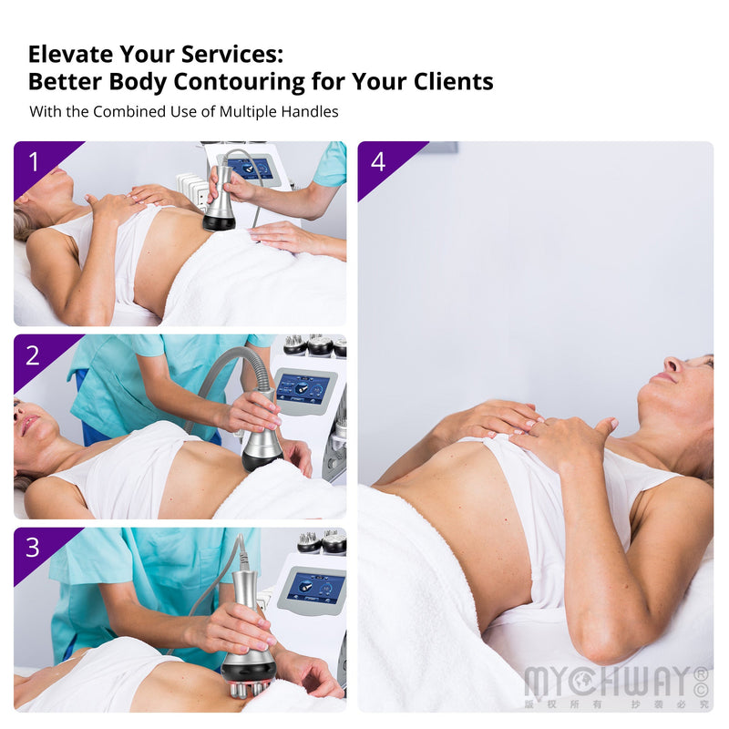 9 In 1 80k Cavitation Machine With RF Vacuum Laser Lipo Pads For Body Contouring - myChway UK