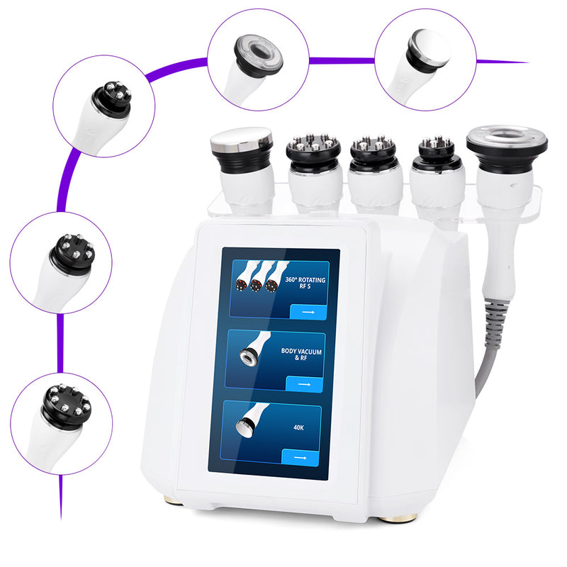 5-in-1 New 360° Automatic Rotary RF Ultrasonic Cavitation Vacuum Body Sculpting Machine