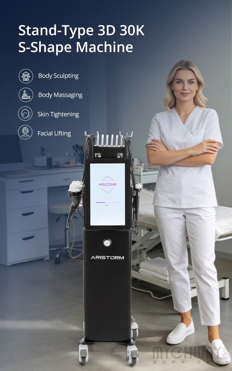Aristorm 6 - in - 1 S - Shape Machine 3D 30K Cavitation Body Sculpting RF Lipo Laser Pads for Professional Use - myChway UK