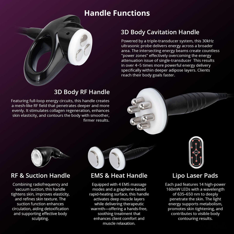 Aristorm S Shape Machine 3D 30K RF Vacuum EMS 5in1 Mutifunction Body Sculpting - myChway UK
