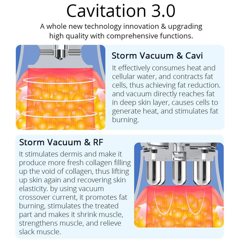 CaVstorm 40K Cavitation 3.0 RF Vacuum Cup Body Sculpting Skin Machine - myChway UK